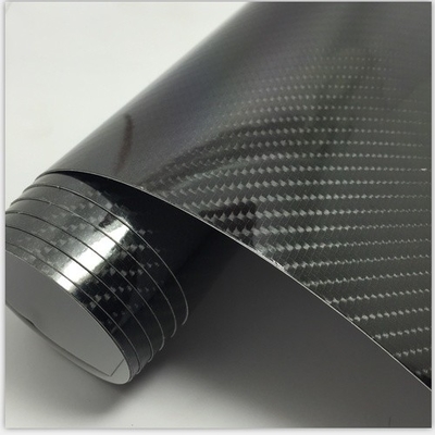 5D Fibra de carbono preta Acessórios interiores PVC Matérias-primas para automóveis Motocicletas