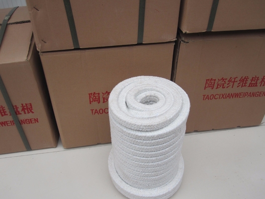 Corda redonda trançada de fibra cerâmica de 3-60 mm personalizável 6 mm para aplicações de temperatura
