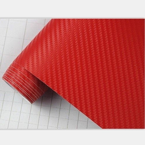 À prova d'água Sim 5,5 polegadas Cor Vermelha Decorativo de Carros Vinil 3D Fibra de Carbono 1,52X30m
