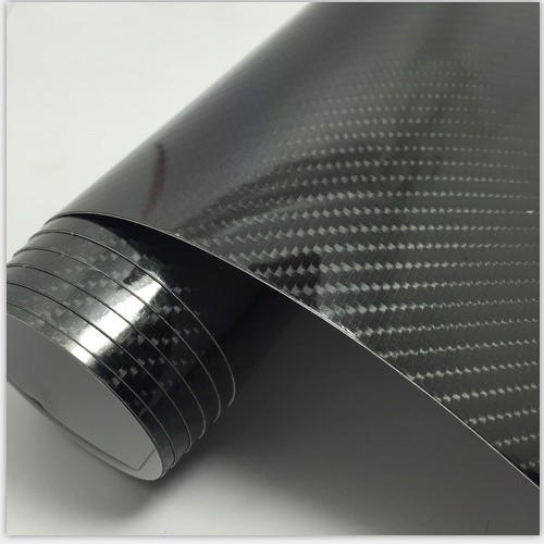5D Fibra de carbono preta Acessórios interiores PVC Matérias-primas para automóveis Motocicletas