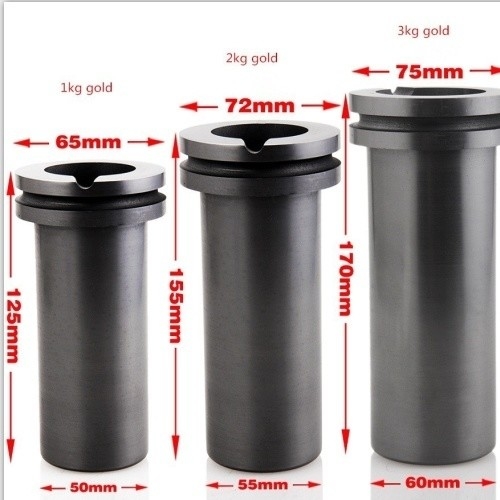 GC-123 100% de carbono 1 kg 2 kg 3 kg Grafite Crisol para derreter ouro prata